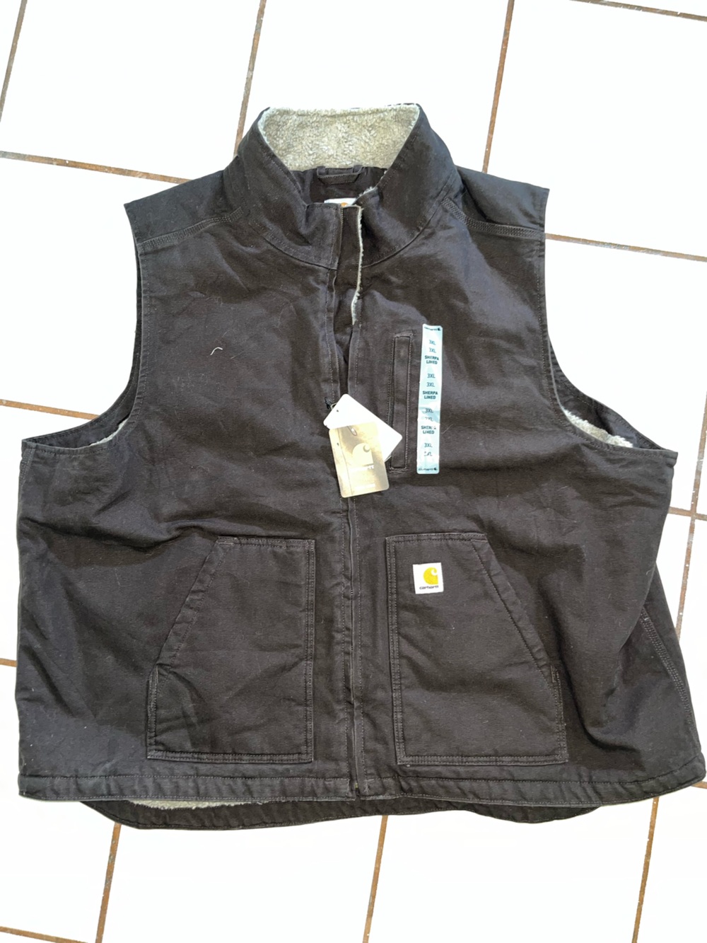 Carhartt Men's brown Quilted-Lined Work Vest